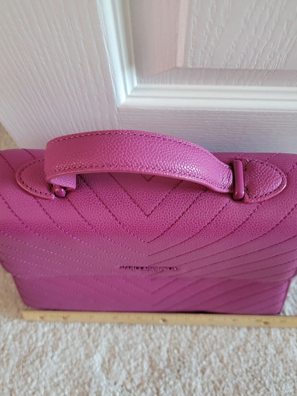Karl Lagerfeld Pink Chevron Top-Handle Satchel